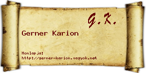 Gerner Karion névjegykártya